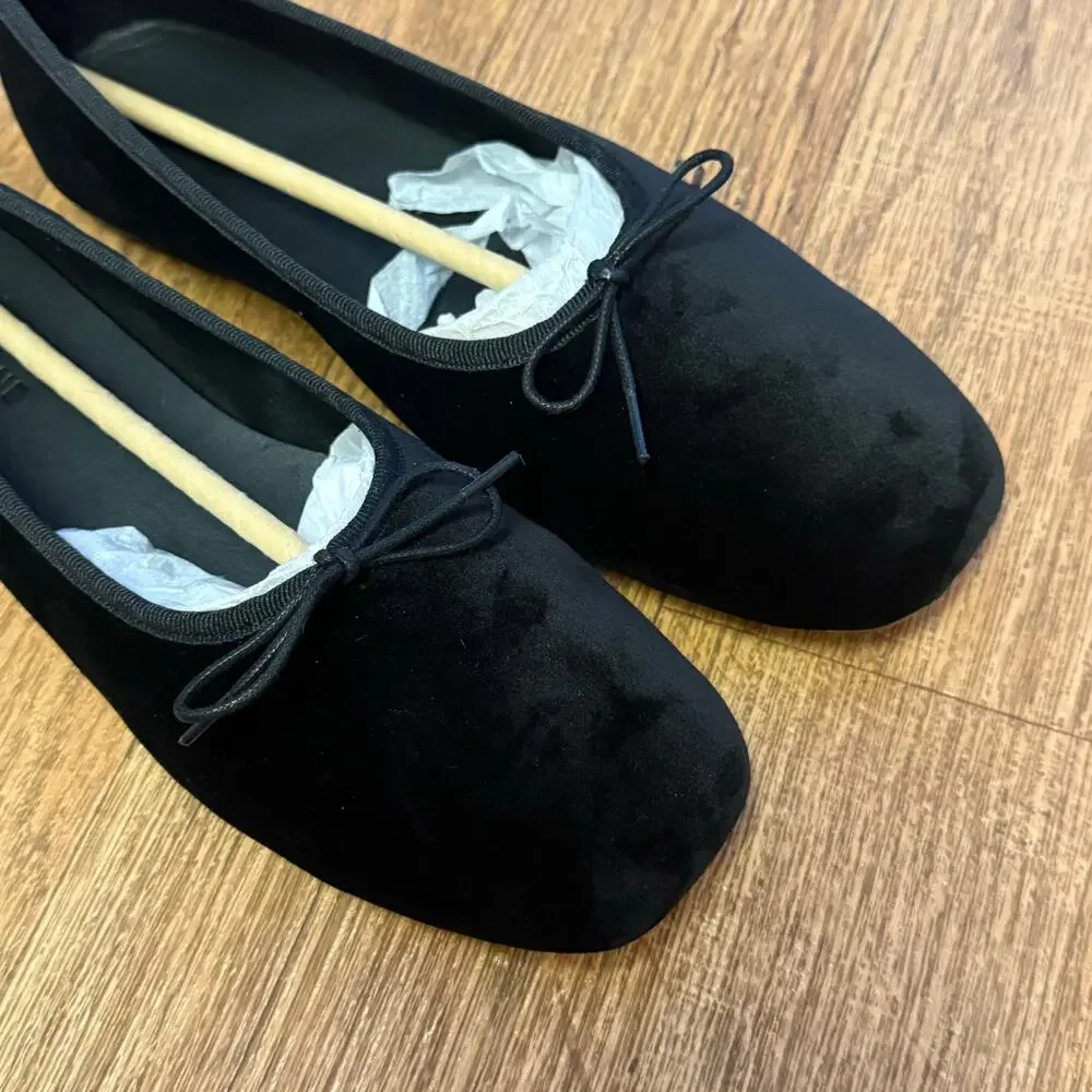 Everlane The Day Ballet Flat in Black Velvet Size 9.5